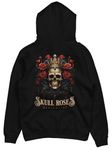 fanideaz Cotton Blend Skull Printed Full Sleeve Regular Fit Hoodie For Mens Black - M