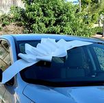 Big White Car Bow Ribbon - 25" Wide