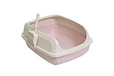 AllPetSolutions Cat Litter Tray - Plastic Kitty Litter Pen with Raised Rims, Low Open Front - Strong Deep Toilet Enclosure - Pet Supplies for Housetraining, Travel - 450x330x185mm