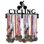 Sehaz Artworks Medal Hangers for Wall | Medal Holder for Wall | Medal Display Case | Wall Mount Medal Frame Holds Upto 24-30 Medals Black Cycling Medal