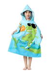 Athaelay Soft Microfiber Swim Cover-ups for 3 to 10 Years Old Kids Hooded Bath Beach Poncho Towels (Dinosaur 2, Fits 3-10 Years)