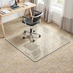Furnbar 45" x 45" Office Chair Mat for Carpet, Tempered Glass Chair Mat with Rounded Corners and Polished Edges, Desk Floor Mat for Carpet, Hardwood Floor, Office