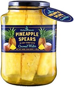 Orchard Naturals Pineapple Spears in Light Syrup with Coconut Water (42 Ounce)