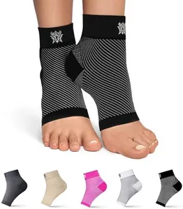 Bitly Plantar Fasciitis Compression Socks for Women & Men - Best Ankle Compression Sleeve, Nano Brace for Everyday Use - Provides Arch Support & Heel Pain Relief (Black, Small)