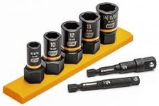 GEARWRENCH 7 Pc. 1/4 & 3/8" Drive Metric Bolt Biter Impact Extraction Socket Set - 87911, Chrome