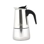 Any Morning Stove top Espresso Maker | Moka Pot | Italian Coffee Maker | Stainless Steel Percolator Coffee Pot | 6 Cups Coffee Maker | 10 oz | 300Ml | Silver