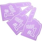 Yardwe 3Pcs School Spirit Supplies Giant Foam Finger Foam Hand for All Occasions Football Foam Finger Number 1 Finger Giant Foam Hands Pompom Sponge Purple Eva