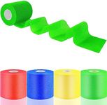 4 Pieces Foam Underwrap Tape Bandage Wrap Sports Pre-wrap Athletic Tape for Elbow Ankles Wrists Hands and Knees (Red&Blue&Yellow&Green)