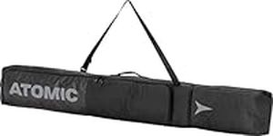 Atomic Ski Bag Black - Ski Bag for Skis & Poles - Adjustable Length Bag (175-205 cm) - Water and Dirt-Repellent Material - Includes Carry Strap