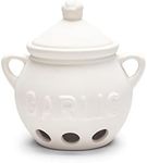 Fox Run Garlic Keeper, White Ceramic, 5.25" x 4.25" x 5.5"