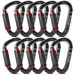 RIGINADO Heavy Duty Climbing Carabiners, 25KN Auto Locking Rock Climbing Carabiners Clips for Hammocks, Swing, Locking Dog Leash and Harness, Camping, Hiking & Utility