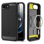 Spigen Rugged Armor Magfit Back Cover Case Compatible with iPhone 16e (TPU + Poly Carbonate | Matte Black)