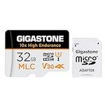 [10x High Endurance] Gigastone Industrial 32GB MLC Micro SD Card, 4K Video Recording, Security Cam, Dash Cam, Surveillance Compatible 95MB/s, U3 C10, with Adapter [5-Yrs Free Data Recovery]