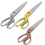 Handi Stitch 3 Pack of Tailor Dressmaking Scissors - Heavy Duty 20cm/8 Inches Stainless Steel Sharp Shears - Ideal for Cutting Fabric, Clothes, Leather, Denim, Altering, Sewing & Tailoring