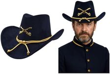 Nicky Bigs Novelties Mens Civil War Officer Cavalry Cowboy Western Hat Soldier Cap Costume Accessory, Navy Blue