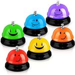 Tudomro 6 Pcs Call Bell Service Bell for Desk Smile Face Dinner Bell 3 Inch Diameter Metal Desk Bell Anti Rust Classroom Bell for Hotel Restaurant Office School Kitchen Bar(Plain Color)