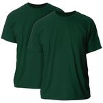 Gildan Men's G2000 Ultra Cotton Adult T-Shirt, 2-Pack, forest green, Large