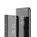 IMEIKONST iPhone 6 Case Bookstyle Mirror Design Makeup Clear View Window Kickstand Full Body Protective Bumper Flip Folio Shell Case Cover for iPhone 6 / 6S Flip Mirror: Black QH