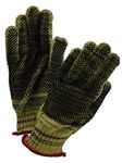Magid Glove & Safety KA1000PR-9 CutMaster KA1000PR Kevlar Armor Blend Dotted Knit Gloves - Cut Level 5, Standard Kevlar and Armor Kevlar Yarn Blend, Size 9, Black/Yellow