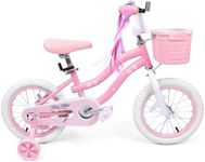 bicystar Girls Bike for Kids 3-5, Kids Bike with Training Wheels, Basket, Coaster Brake, Streamers, 16 inch Pink Pedal Bike for Kids, Birthday Gift