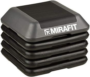 Mirafit Deluxe 40cm Adjustable Gym Stepper Board - Black/Grey Exercise Step Platform