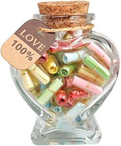 HSXIANG Capsule Letters Message in a Bottle,Happy Pills Notes/Cute Stuff/Message Love Letter Gifts/Birthday Gifts. (Transparent Color 51PCS)