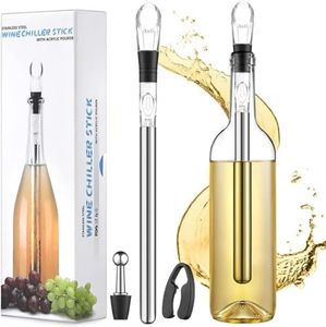 Wine Chiller Stick, 3-in-1 Stainless Steel Wine Chiller with Wine Pourer, Fits in All Standard-Sized Bottles, for Wine Lover Gifts (1)