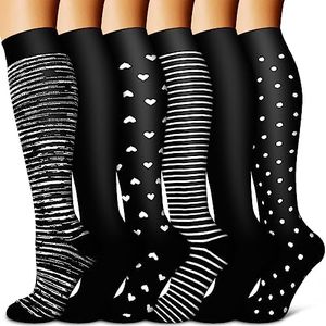 BLUEENJOY Copper Compression Socks for Women & Men (6 Pairs) - Best Support for Nurses, Running, Hiking, Recovery