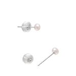 Joseph Brothers 3MM Tiny Freshwater Pearl Sterling Silver Earrings Studs for Women, White