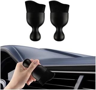 Car Cleaning Brush with Soft & Dense Bristles,Scratch Free Car Brush Interior for Dashboard,Air Vent,Keyboards,Portable Car Detailing Brush Car Cleaning Tools for Car,Truck,SUV (Black, 2PCS)