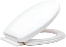 Requisite Needs Soft Close Toilet Seat, Toilet Seat with Quick Release for Easy Clean, Simple Top Fixing, Standard Toilet Seats White with Adjustable Hinges.