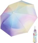 YumSur Folding Travel Umbrellas,Lightweight Automatic Compact Folding Umbrella Rainbow Design, Reinforced Canopy, UV Umbrella Mini Anti-UV Umbrella Fast Dry for Men Women