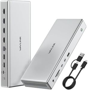 WAVLINK Pro Docking Station 4 Monitors | Quad 4K Displays for Mac & Windows | Displaylink Dock with 4X HDMI, PD 100W, 2.5G Ethernet, 10G USB-A/USB-C, SD/TF 4.0, Audio | Driver Required DL7400.