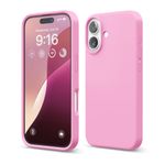 elago Compatible with iPhone 16 Case, Premium Liquid Silicone Case, Full Body Protective Cover, Shockproof, Slim Phone Case, Anti-Scratch Soft Microfiber Lining, 6.1 inch (Hot Pink)