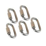 DIY Crafts Design No # 4, Pack of 2 Pcs, D-Shape Locking Carabiner M4 Stainless Steel Quick Link Chain C (Design No # 4, Pack of 2 Pcs)