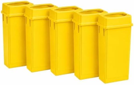 23 Gallon Slim Jim Rectangular Trash Cans with Swing Lid | 5 PACK