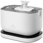 PETLIBRO Cat Water Fountain,Stainless Steel Pet Fountain with App Monitoring, Automatic Indoor Water Dispenser, 2.4G Wi-Fi Smart Bowl for Cats,2.5L White Cordless