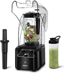 CRANDDI Quiet Commercial Blender with Soundproof Shield, 2200 Watt Professional Blenders for Kitchen with 80oz Jar and Self-Cleaning, High-Speed Blenders K90 Black