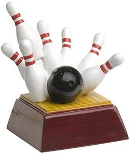 Decade Awards Bowling Pins Trophy - 4 Inch Tall | Bowling Tournament Strike Award - Engraved Plate on Request