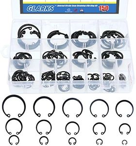 Glarks 150-Pieces 15 Size Metric Alloy Steel Internal Circlips Snap Retaining Ring Assortment Kit