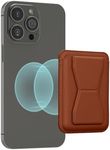 kwmobile Magnetic Card Holder Compatible with Apple iPhone 16/15 / 14/13 / 12 Series Magnet Card Holder - Compatible with MagSafe - Brown