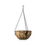 14" Perching Birds Hanging Basket w/Coco Liner