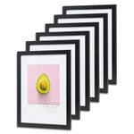 The Display Guys~ 4 Sets Solid Pine Wood Photo Frame, Tempered Glass, Luxury Made Affordable (4pcs 11x14 wood frame) (4sets of 11x14 inches BLACK Frames)