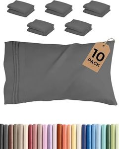 King Pillow Cases Set of 10 - Ultra Soft Hotel Quality Pillowcase Covers - Comfy & Wrinkle Free - Shrink, Stain and Fade Resistant - Soft, Machine Washable Pillow Protectors - 10 Piece Set - Charcoal