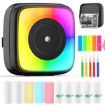 HUIJUTCHEN Mini Pocket Printer Portable Thermal Photo Printer with 10 Rolls Printing Paper for Android or iOS APP, Bluetooth Inkless Printer Labler Maker (Rainbow Color)