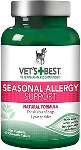 Vet’s Best Seasonal Allergy Relief | Dog Allergy Supplement | Relief from Dry or Itchy Skin | 60 Chewable Tablets