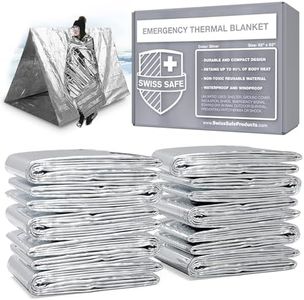 Swiss Safe Emergency Mylar Thermal Blankets + Bonus Space Blanket - Compact & Insulated for Cold Weather - Designed for NASA, Outdoor Camping, Survival, First Aid Car Kit - Silver, 75 Pack