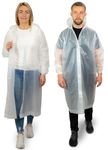 REDSTAR 2 Pack of Rain Ponchos - Long Rain Poncho Waterproof Adult Raincoats with Hood - Reusable Rain Coats for Women or Rain Coats for Men - Packable Rain Jacket for Festival Accessories (Clear)