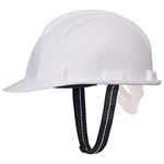 TruTool Industrial Safety Helmet with Hard Hat and Ratchet for Outdoor Construction & Industrial Work - White