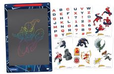 Lexibook CRT10SP, Spider-Man, Magic Slate, Artistic and creative toy for girls and boys, Multicoloured drawings, 28 cm screen, Includes 1 stylus and 6 stencils, Blue, One size